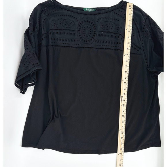 Ralph Lauren Womens Embroidered Crochet Shirt 3X Short Sleeve Boho Lightweight - Picture 8 of 9